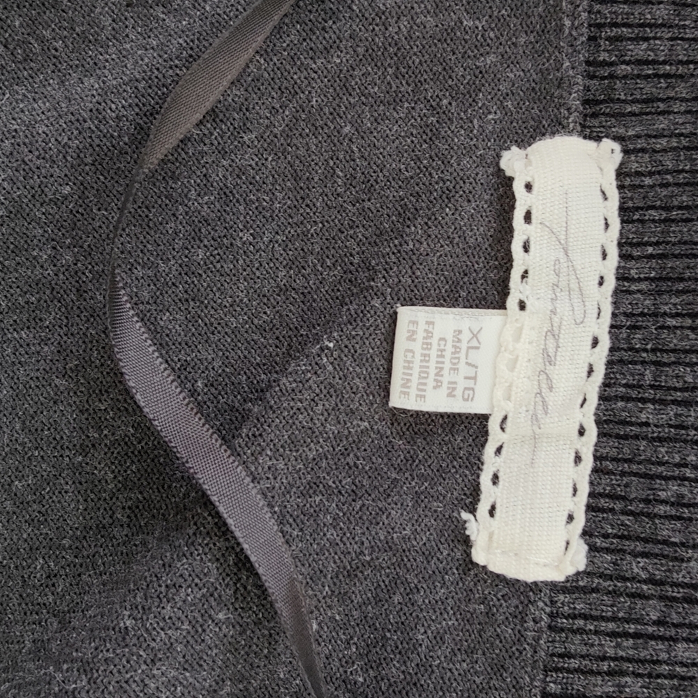 Open Front Grey Sweater - Picture 6 of 8